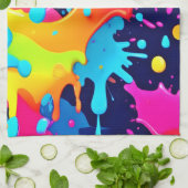 Neon Paint Explosion Geschirrtuch (Gefaltet)