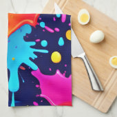 Neon Paint Explosion Geschirrtuch (Viertel Falte)