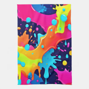 Neon Paint Explosion Geschirrtuch