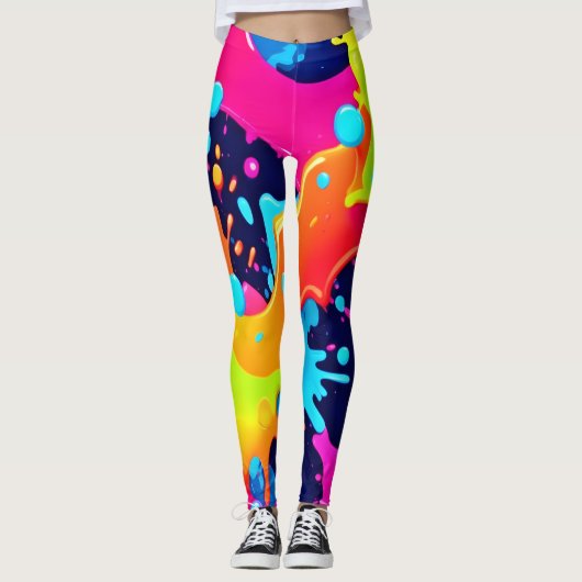 Neon Paint Explosion Leggings (Vorderseite)
