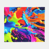 Neon Paint Fluid Explosion Fleecedecke (Vorderseite (Horizontal))