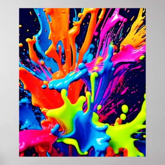 Neon Paint Fluid Explosion Poster (Vorne)