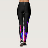 Neon Paint Splash Blau Rosa Grün und Schwarz Leggings (Rückseite)