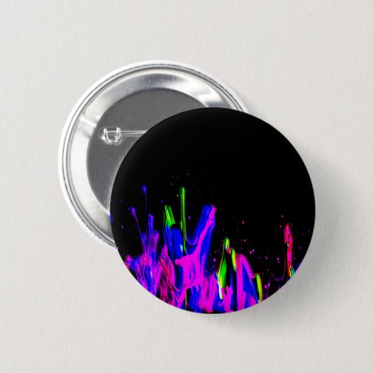 Neon Paint Splash farbig. Personalisiere es Button (Vorne & Hinten)