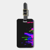 Neon Paint Splash farbig. Personalisiere es Gepäckanhänger (Vorderseite vertikal)