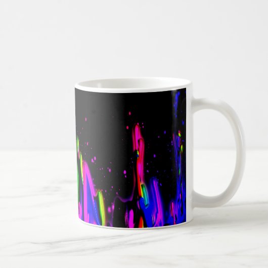 Neon Paint Splash farbig. Personalisiere es Kaffeetasse (Rechts)