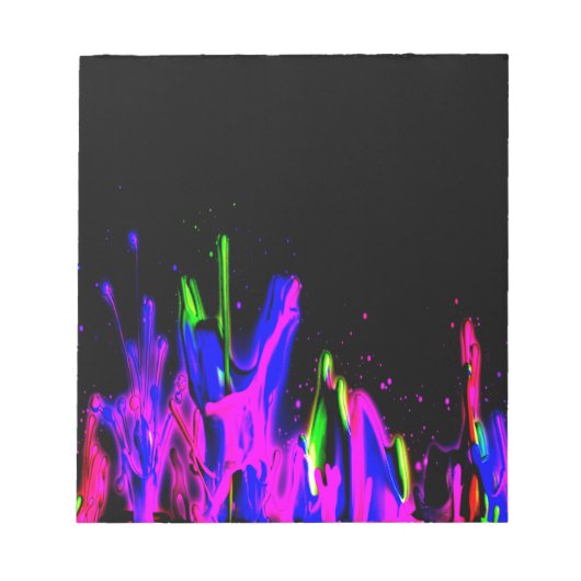Neon Paint Splash farbig. Personalisiere es Notizblock (Vorderseite)