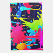 Neon Paint Splash Tropfen Chaos Geschirrtuch (Vertikal)