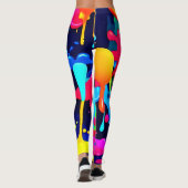 Neon Paint Splash Tropfen Chaos Leggings (Rückseite)