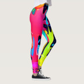 Neon Paint Splash Tropfen Chaos Leggings (Rechts)