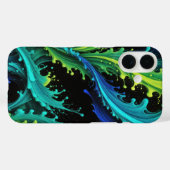 Neon Paint Splashes auf schwarz Case-Mate iPhone Hülle (Rückseite (Horizontal))