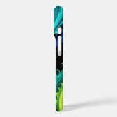 Neon Paint Splashes auf schwarz Case-Mate iPhone Hülle (Rückseite / Links)