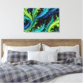 Neon Paint Splashes auf schwarz Leinwanddruck (Insitu (Schlafzimmer))