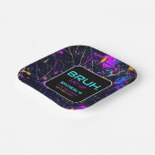 Neon Paint Spritzer 12. Geburtstagsparty Pappteller (Gewinkelt)