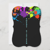 Neon Paint Spritzer, 16 . Geburtstag, Einladung (Rückseite)