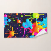 Neon Paint Spritzer Abstrakt Art Badhandtuch Set (Handtuch)
