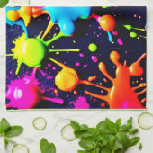 Neon Paint Spritzer Abstrakt Art Geschirrtuch (Gefaltet)