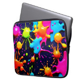 Neon Paint Spritzer Abstrakt Art Laptopschutzhülle (Vorderseite Links)