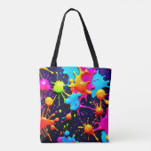Neon Paint Spritzer Abstrakt Art Tasche (Rückseite)