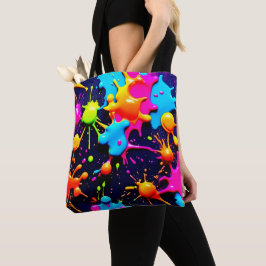 Neon Paint Spritzer Abstrakt Art Tasche