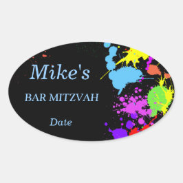 Neon Paint Spritzer Aufkleber/Beschriftungen Ovaler Aufkleber