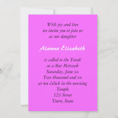 Neon Paint Spritzer, Bat Mitzvah Feier Einladung (Rückseite)