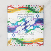 Neon Paint Spritzer, Bat Mitzvah Star von David Platzkarte (Außenseite Aufgefaltet)