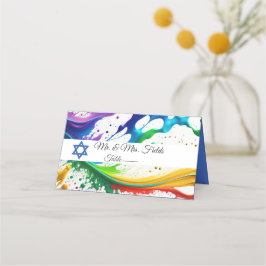 Neon Paint Spritzer, Bat Mitzvah Star von David Platzkarte