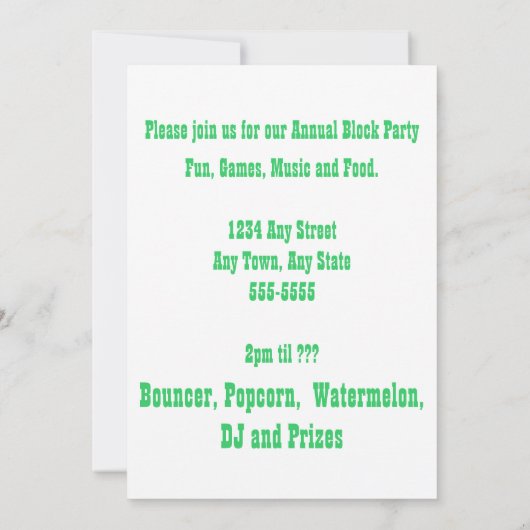 Neon Paint Spritzer, Blockierung der Party Einladu Einladung (Rückseite)