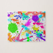 Neon Paint Spritzer Colorful Puzzle (Horizontal)
