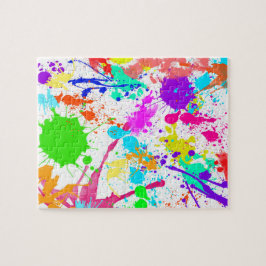 Neon Paint Spritzer Colorful Puzzle