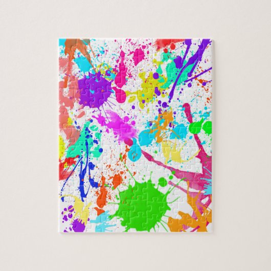Neon Paint Spritzer Colorful Puzzle (Vertikal)