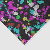 Neon Paint-Spritzer im schwarzen Hintergrund Seidenpapier (Ausschnitt)