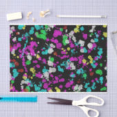 Neon Paint-Spritzer im schwarzen Hintergrund Seidenpapier (Handwerk)