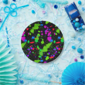 Neon Paint Spritzer, Imitate leuchten im Dunkeln, Pappteller (Party)