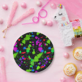 Neon Paint Spritzer, Imitate leuchten im Dunkeln, Pappteller (Party)