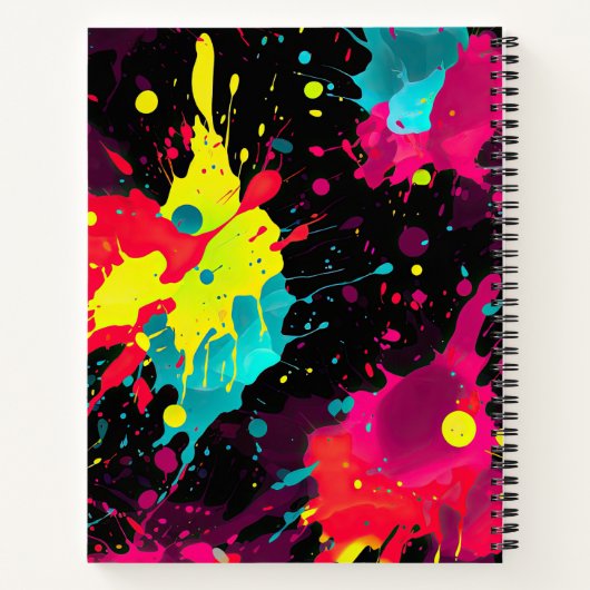 Neon Paint Spritzer-KomprimierungsNotebook Notizblock (Rückseite)