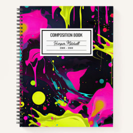 Neon Paint Spritzer-KomprimierungsNotebook Notizblock