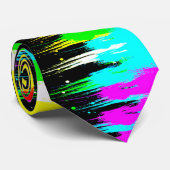 Neon Paint Spritzer Krawatte (Gerollt)