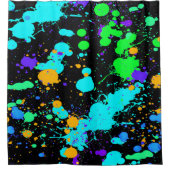 Neon Paint Spritzer, modern, Spaß Duschvorhang (Vorderseite)