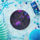 Neon Paint Spritzer Pappteller (Party)