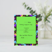 Neon Paint Spritzer Table, Escort Cards Einladung (Stehend Vorderseite)