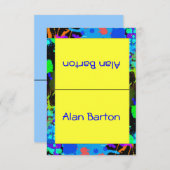 Neon Paint Spritzer Table Platzkarten (Vorne/Hinten)