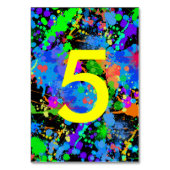 Neon Paint Spritzer, Tischnummer Cards (Vorderseite)
