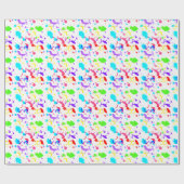 Neon Paint Spritzer Wasserfarben Imitate glühen Geschenkpapier (Flach)