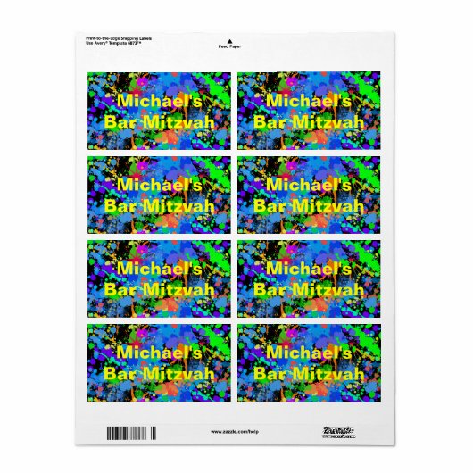 Neon Paint Spritzer Water Labels (Vorne)