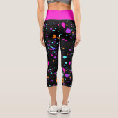 Neon Paint Spritzers Capri Leggings (Rückseite)