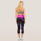 Neon Paint Spritzers Capri Leggings (Rückseite)
