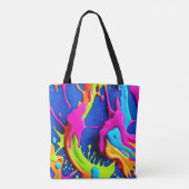 Neon Paint Tropfen Art Tasche (Rückseite)