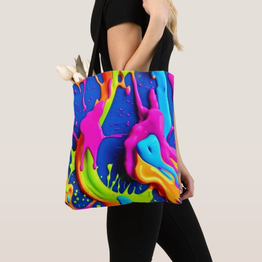 Neon Paint Tropfen Art Tasche (Von Nahem)
